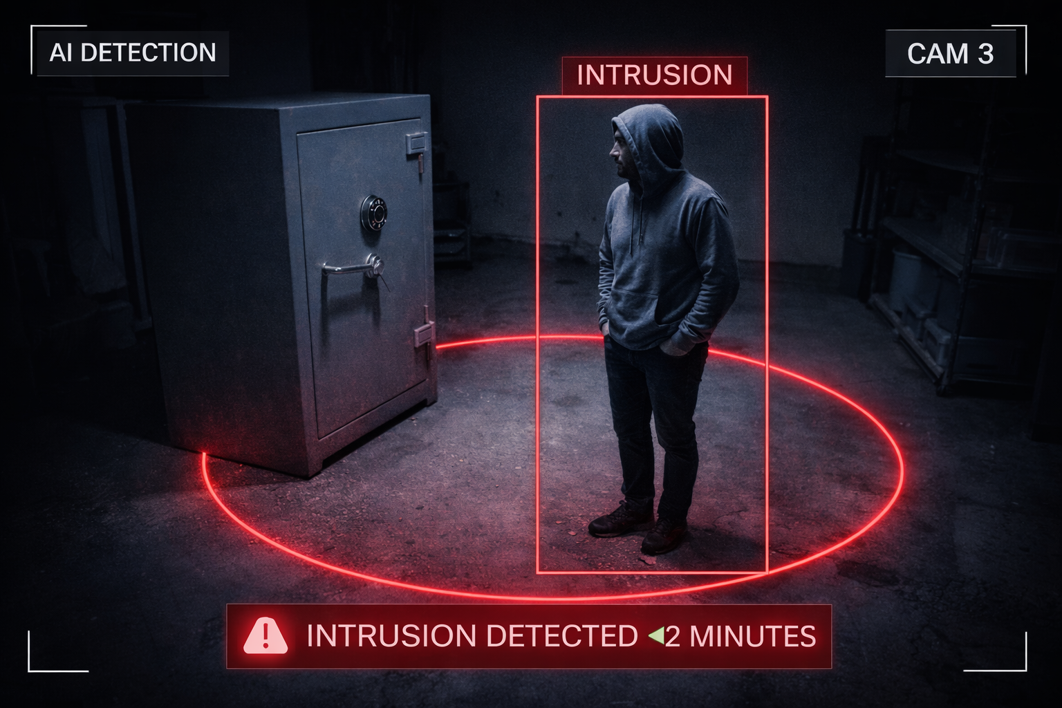 Intrusión zona restringida videovigilancia IA